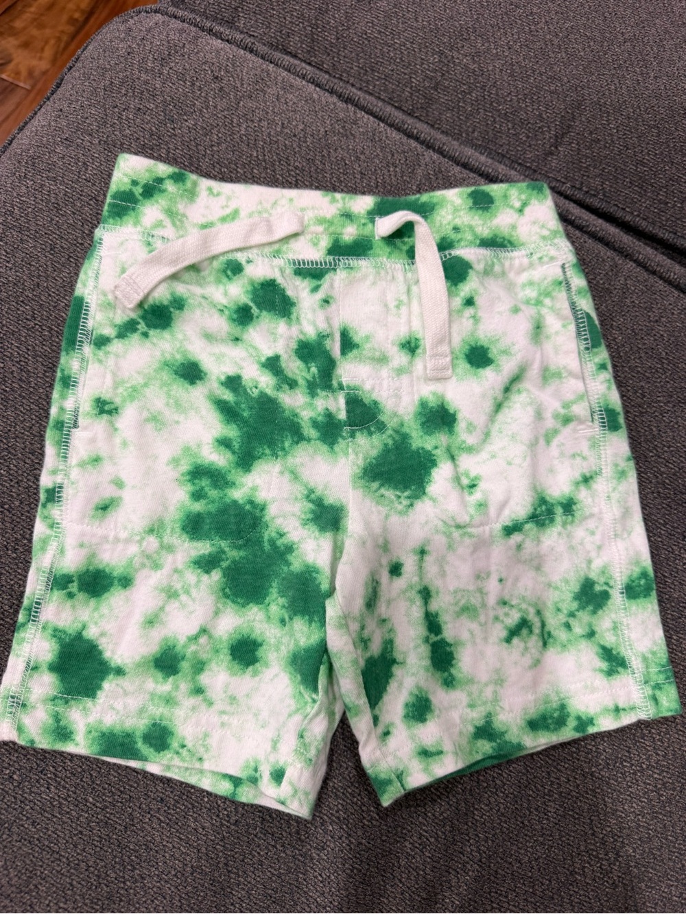 GAP White and Green Tie-Dye Drawstring Kids Shorts